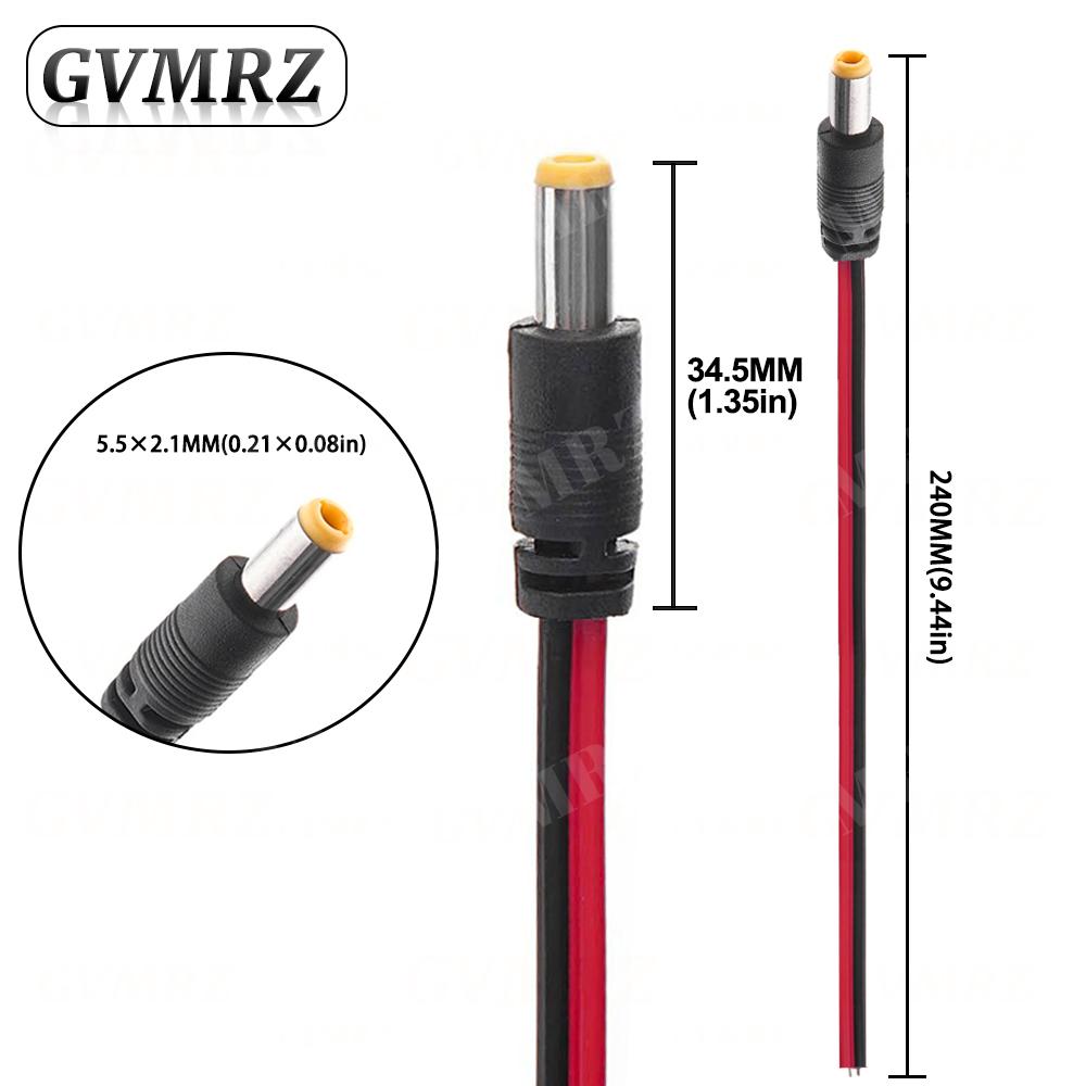 5PCS DC Power Male Female Cable 12V Plug DC Adapter Cable Plug Connector For CCTV Camera DC Plug 5.5*2.1mm 5.5x2.1