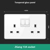 UN UK RU Standard Wall Light Switch Power Socket,18W Plug Type-C USB Quick Charging Universal 5-pin Tempered Glass Socket Outlet