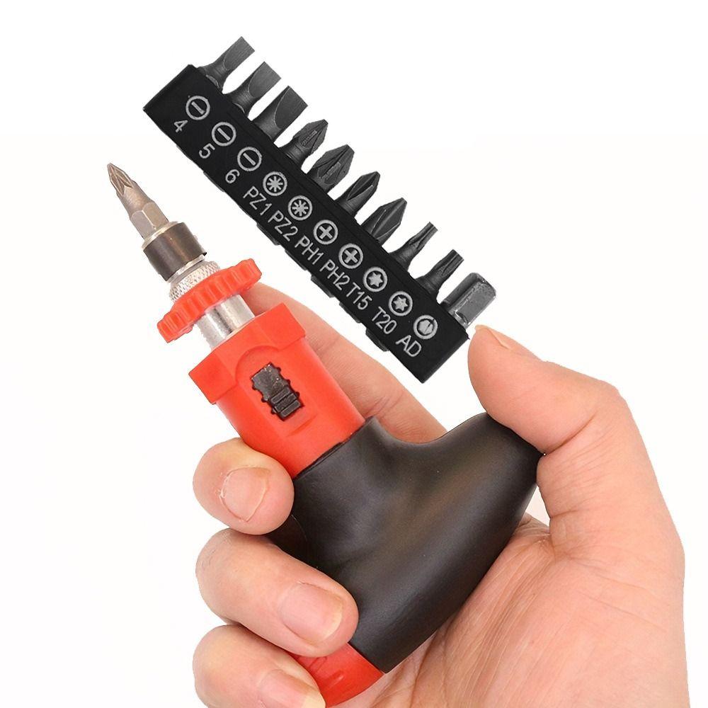 T Type Ratchet Screwdriver Rotate Forward Reverse Fast Screw Driver Bit Maintenance Tool