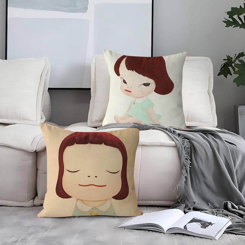 T-Tomo N-Nara Pillow Cushion Cover Pillowcase Living Room Sofa Home Decor Customized