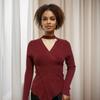 Осень Новый тонкий V-образный вырез с длинным рукавом вязаный свитер женский топ однотонный зимняя женская одежда модный приталенный пуловер свитера женский теплый трикотаж 24875