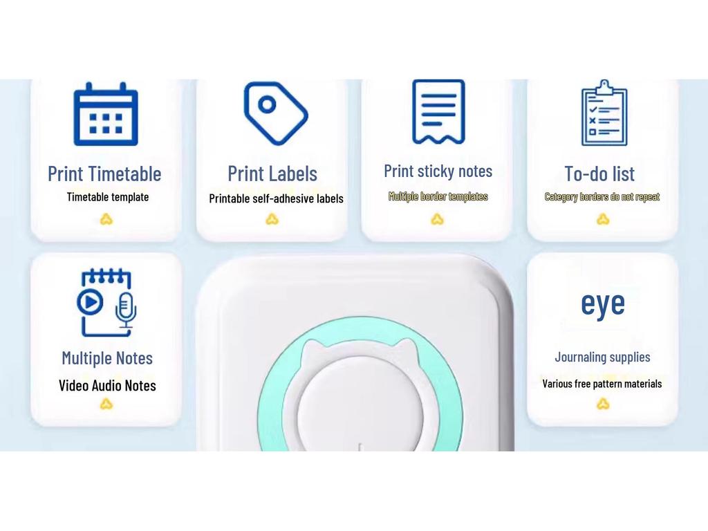 Ультра-четкий мини-портативный студенческий принтер: Умный термо-органайзер без чернил