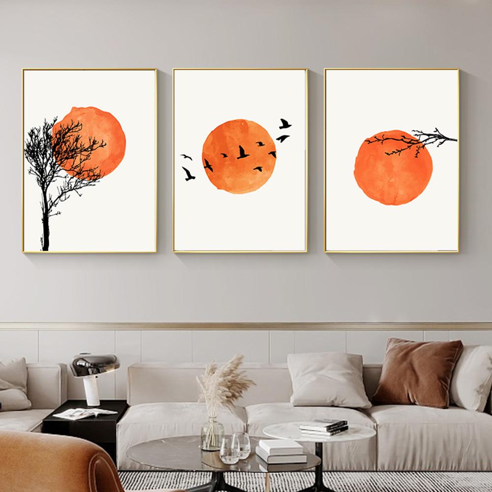Абстрактная Boho Sun Nature Canvas Art Минималистичная декоративная живопись Плакаты на скандинавскую тему и принты настенные панно для декора гостиной