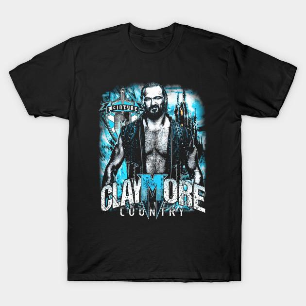 Asian Size Men Black Print T-shirt Drew Mcintyre Retro Bootleg No-Cut Heat Transfer Print Cotton Tshirt