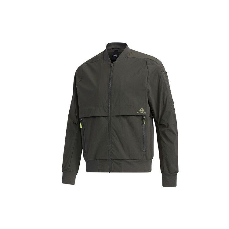 Adidas Jackets Men's Dark Brown Stand Collar Moderate Pilot GF4029