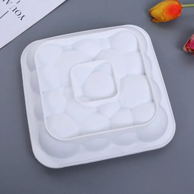 Форма для выпечки 3D Square Cloud Cake Mold в форме облака, белая силиконовая форма для выпечки мусса, торта, десерта