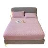 G5Z2025 Winter Quilted Coral Fleece Fitted Bedspread - Thick, Warm, Single Piece Mattress Cover
