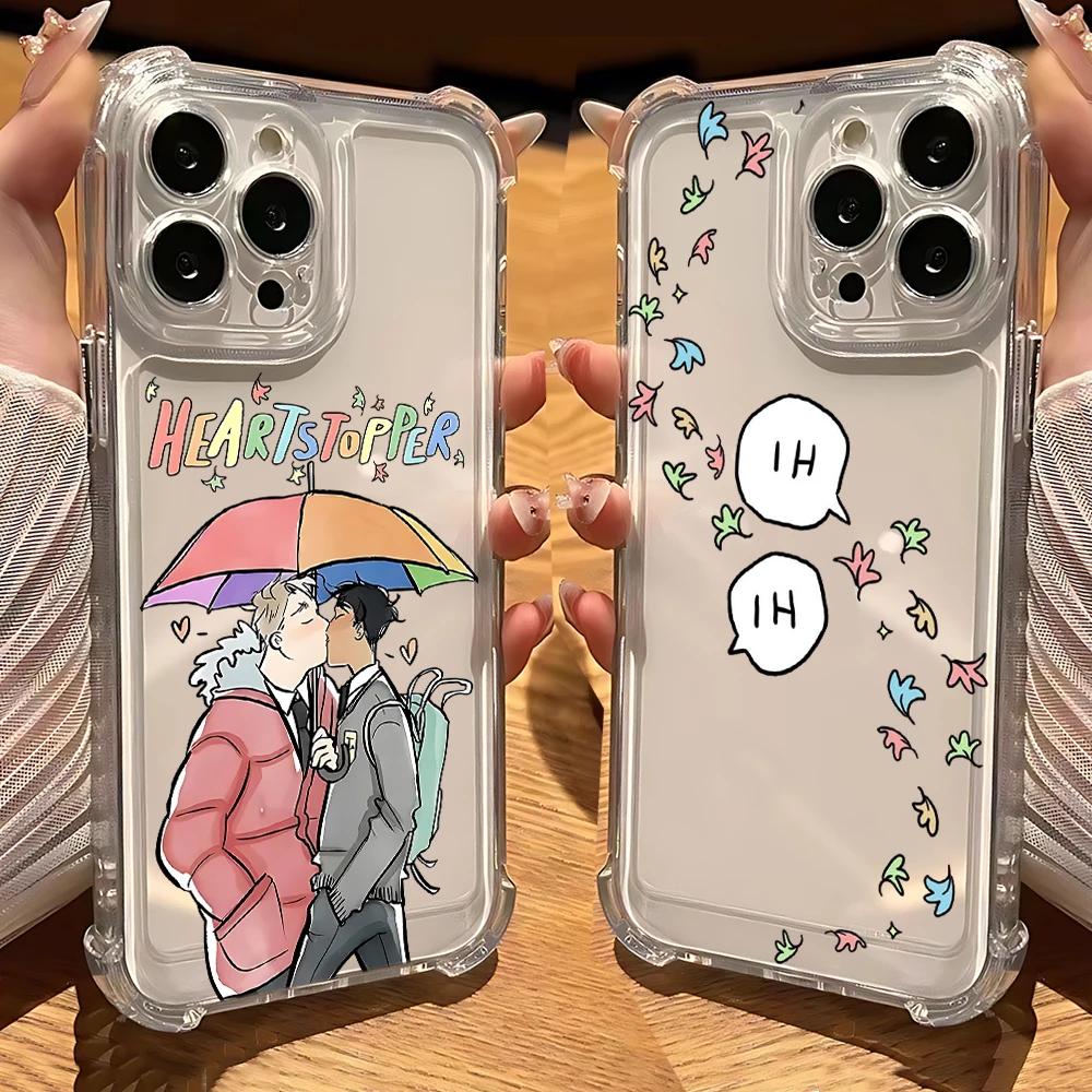 Heartstopper Phone Case For iPhone 16 15 14 13 12 11 Mini Pro Max X XR XSMax 7 8 Plus Anti Fall Transparent Cover