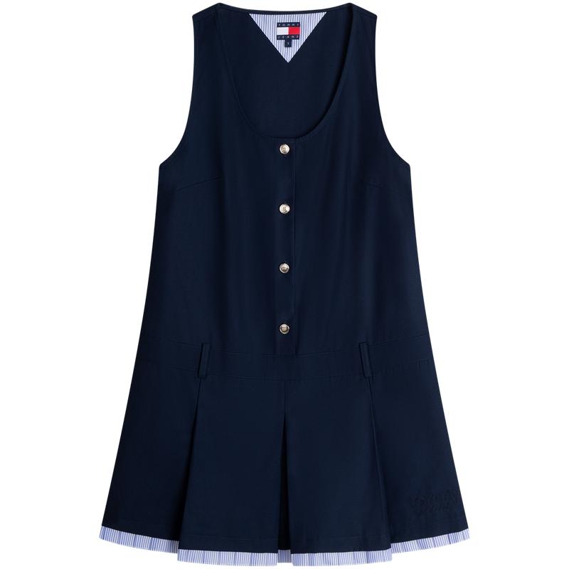 Tommy Hilfiger Деловое платье-жилет с плиссировкой и золотой пряжкой для женщин DW0DW22759