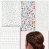 Self-Adhesive Total Four Sheets of Gemstones and Faux Pearls, Festival Jewelry, Hair Gemstones, Rhinestone Stickers For