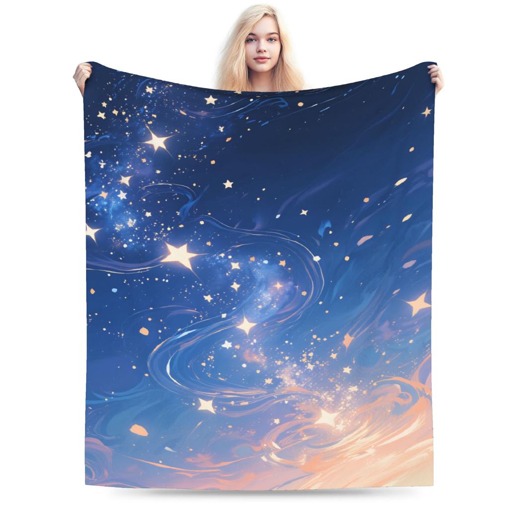 Galaxy Sunglasses Flannel Blanket Winter Soft Durable Throw Blanket for Girls Boys Chair Graphic Bedspread Sofa Bed Cover