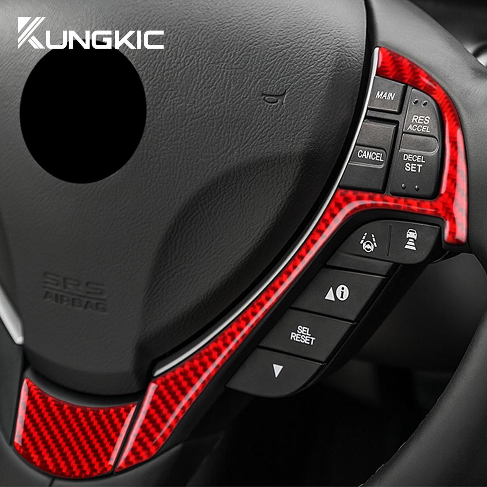 Real Soft Carbon Fiber Sticker for Acura ILX 2013-2017 2018 2019 2020 2025 2025 For RDX 2013-2018 Car Steering Wheel Accessories