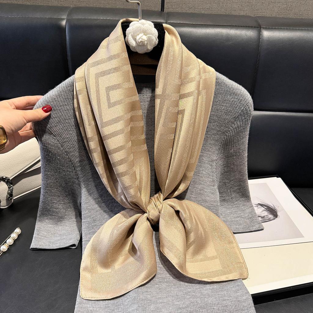 90 Модных квадратных платков, Свежие, Дышащие и Мягкие Литературные шелковые платки, Женские весенние и осенние модные универсальные декоративные платки