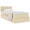 Storage Bed with Mattress Cream 90 x 190 cm Particleboard