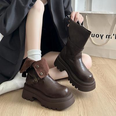 Короткие ботинки Мартин женские 2025 новая осень супер огонь универсальные ретро тонкие взрыв толстая подошва британский стиль короткие ботинки
