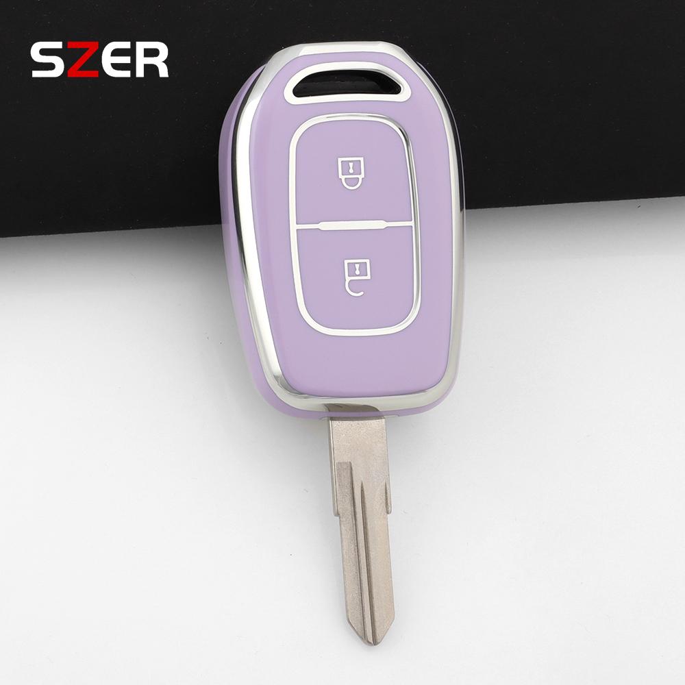 2-кнопочный чехол-держатель для ключа из ТПУ с брелоком для Renault Duster Dokker Logan Stepway Clio 5 Ss2 Для Dacia Sandero Stepway Logan