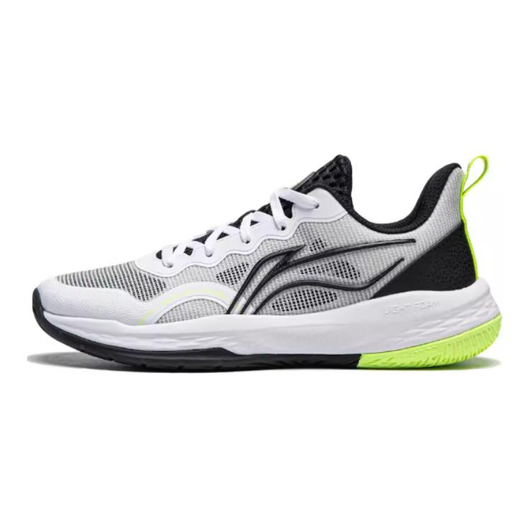 Li Ning YOUNG Dragon Fist V2 Abrasion Resistant Low top Children's Basketball Shoes White Black YKBU026-5