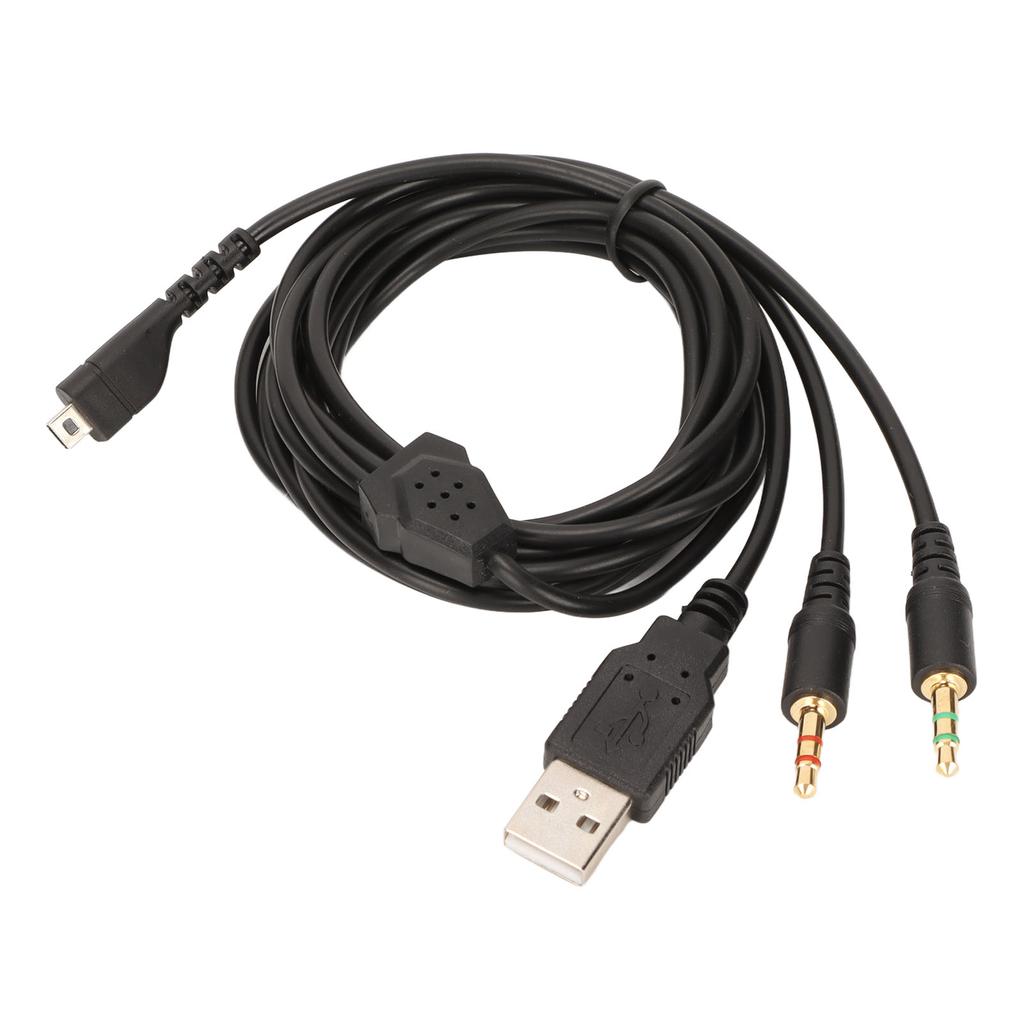 Headphone Cable 3 In 1 Plugs Replacement Gaming Headset Cord with Light for Steelseries Arctis 3 5
