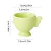 Egg Cup Heightened Base Solid Color Non-Slip Handle Good Grip Makeup Sponge Holder Mini Breakfast Ceramic Egg Holder Dining Room