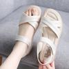 Middle-aged and Elderly Mother Sandals Women's 2025 Summer New Soft-soled Comfortable Casual Shoes Non-slip Flat-soled Velcro Women's Shoes