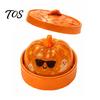 Stretchable Squeeze Toy Halloween Dumpling Stress Relief Toy, Cartoon Steamed Bun with Steamer, Sensory Ball Fidget Party Favors Anxiety Gadget