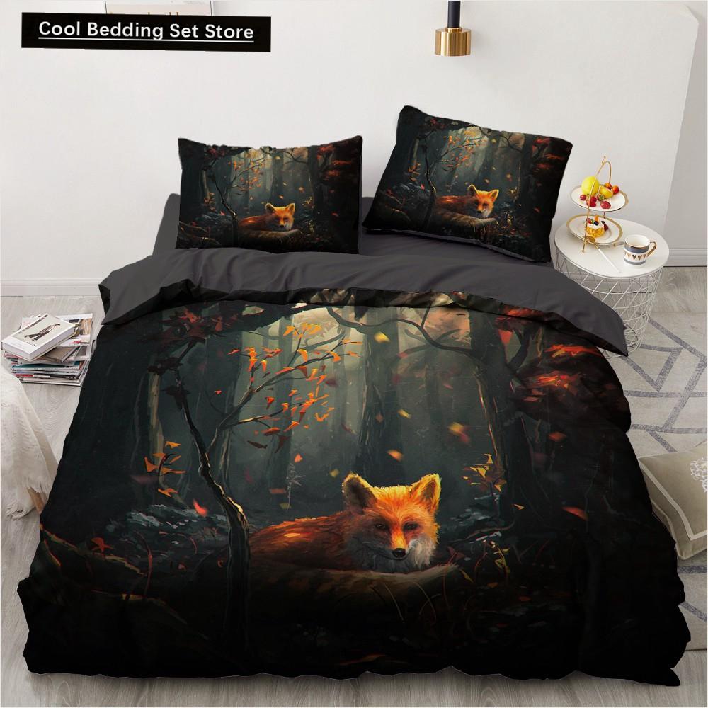 Постельное белье Животное Лиса Размер Кинг Квин 3D Милый Оранжевый Фенек Пододеяльник для Детей Подростков Взрослых Декор Спальни Покрывало