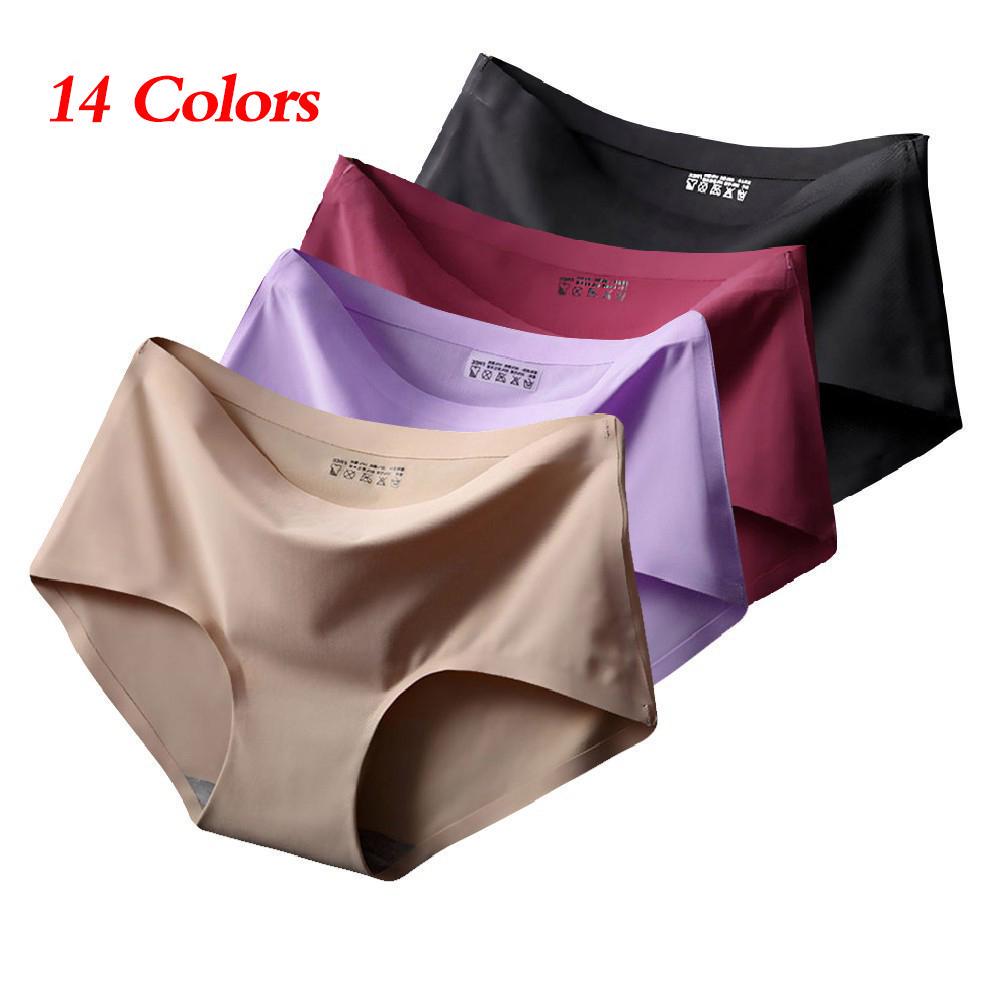 Women's Panties Ice Silk Cool Refreshing Seamless Underwear Triangle Big Yards Female Briefs