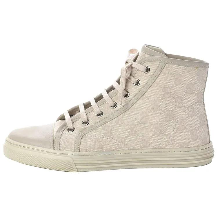 Gucci Womens GG High 'Logo Print - White' (women's sizes) White Canvas Shoes 426186 FV590 9073