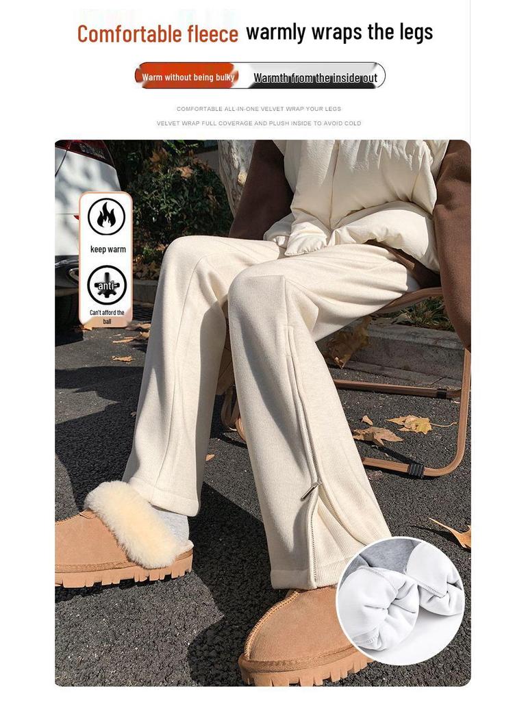 Женские утягивающие брюки для йоги с высокой посадкой и микроклешем, на флисовой подкладке, на молнии - Осенне-зимний тренд