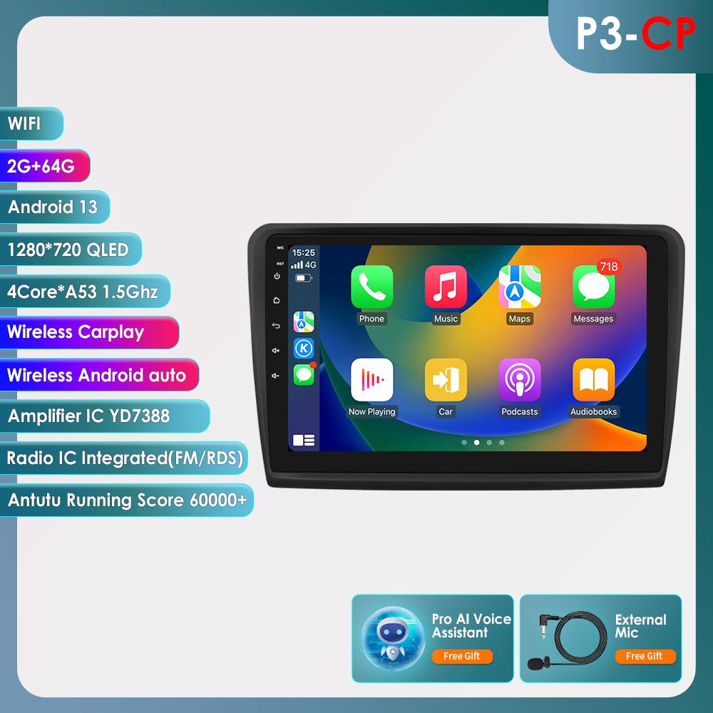 Hizpo Pro AI Android 13 Car Radio for Skoda Superb 2 2008 - 2015 Wireless CarPlay Android Auto Car Intelligent Systems Navigation GPS  Autoradio  DVR