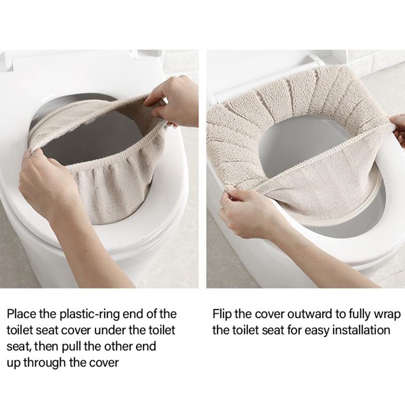 Toilet Seat Cushion Winter Warm Seat Cover Washable Universal Toilet Seat Cover Bathroom Toilet Lid Cover Accessories MTGT01