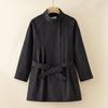 Women S Plus Size Trench Coat Lapel Belted Long Overcoat