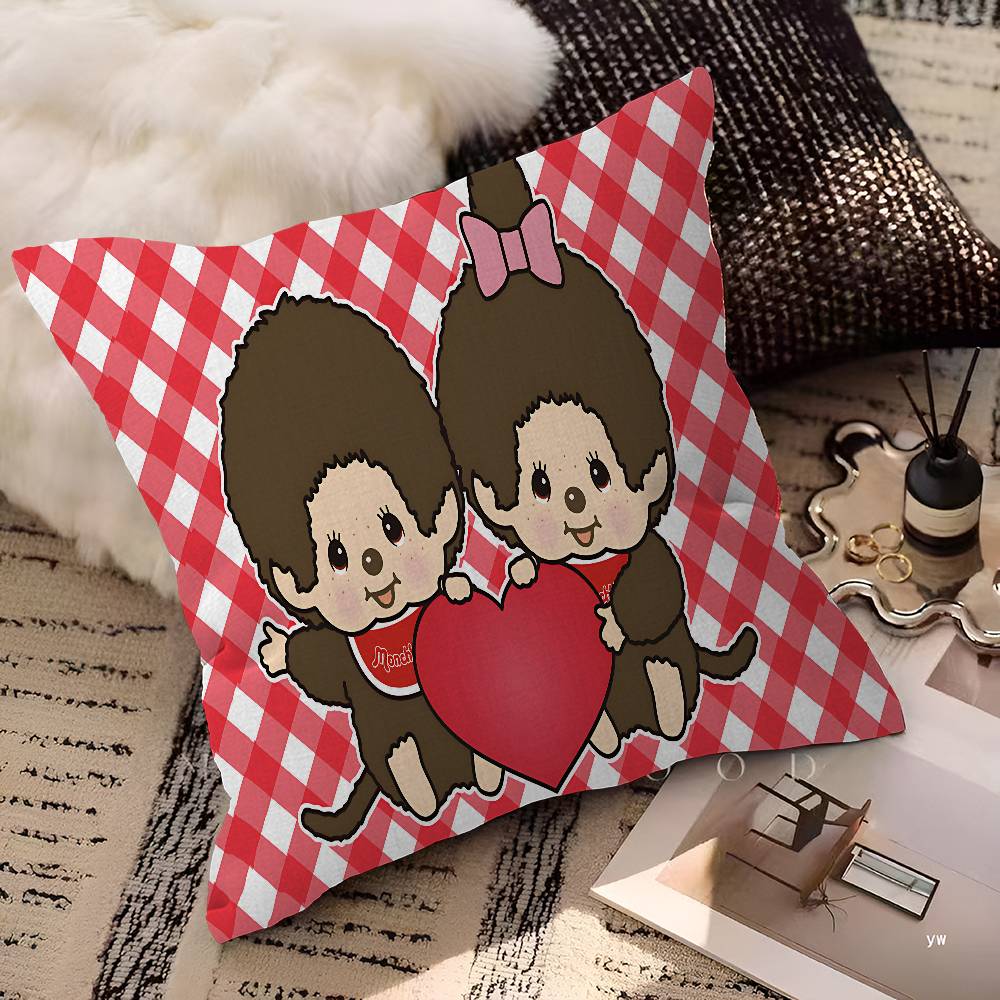 Anime M-Monchhichi Personalized Pillow Cover Kids Bedroom Wild Party Decor Pillowcase Kid Birthday Shower Gift