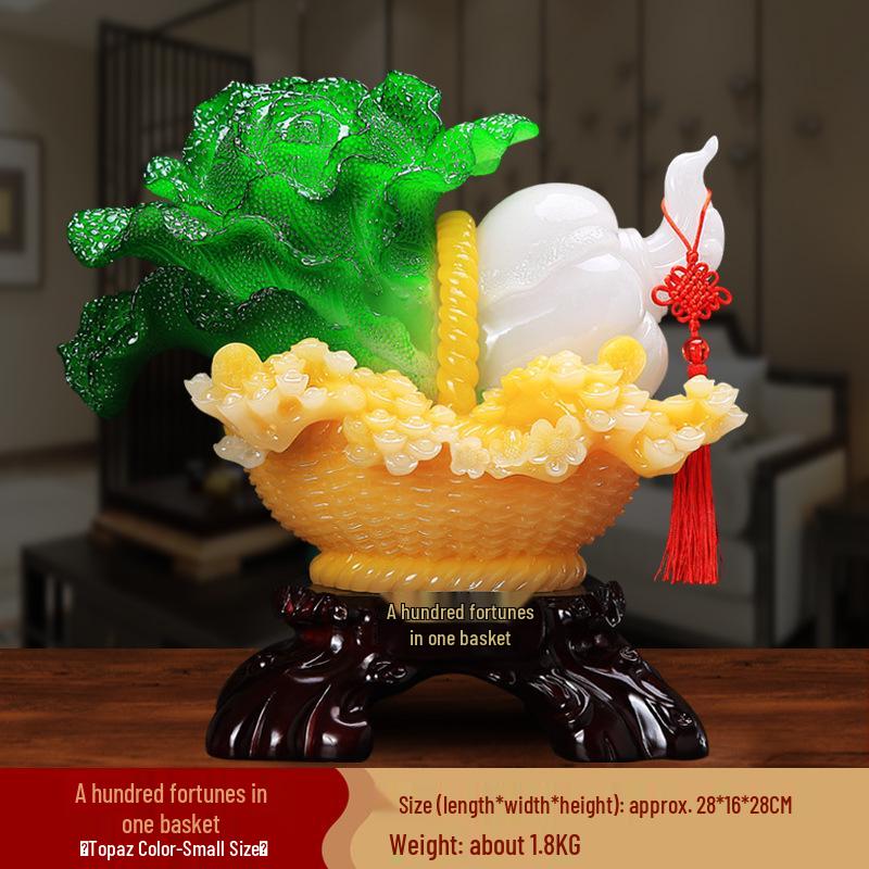 Креативная фигурка из смолы «Сто богатств» в виде капусты - подарок для дома и офиса