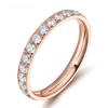 Rose Gold Rings for Women Titanium 3mm Ring Cubic Zirconia Anniversary Engagement Wedding Band