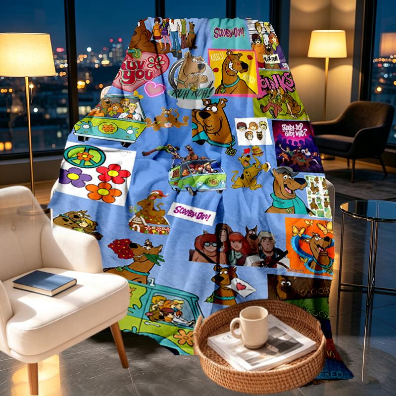 Scooby Print Blanket - Soft & Comfortable, for Bedroom, Travel, Sofa, Home Decoration - Birthday Christmas Gift for Friend