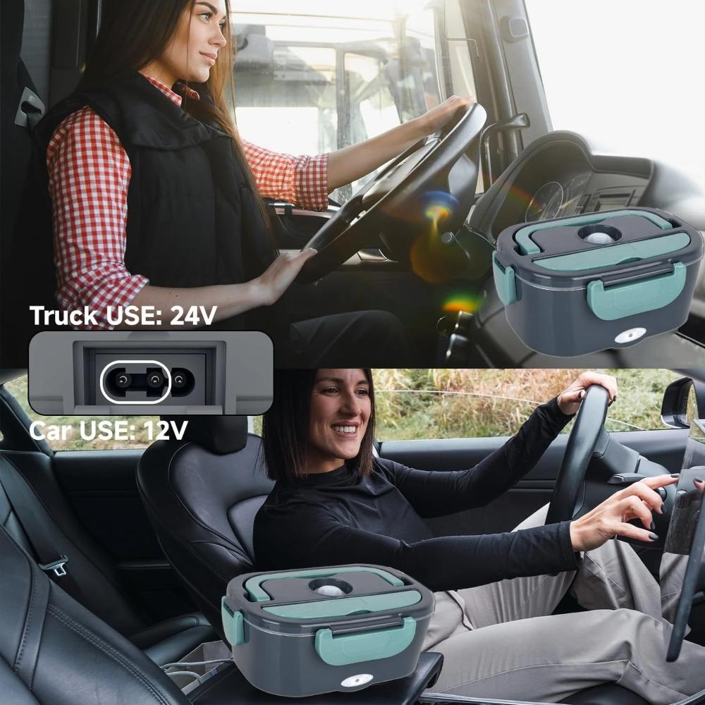 Electric Lunch Box for Adults-60W Fast HeatedLunch Box for Men&Women with Dual 1.5LStainless Steel Containers Fast Heating Porta