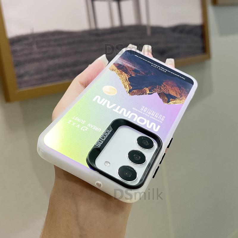 Красочный чехол для мобильного телефона Samsung Laser S24Plus для S23/S22 Aurora White, S21/Snow Mountain Gradient ULTRA