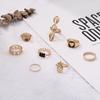 8pcs/set Shell Pineapple Hollow Letter Love Ring
