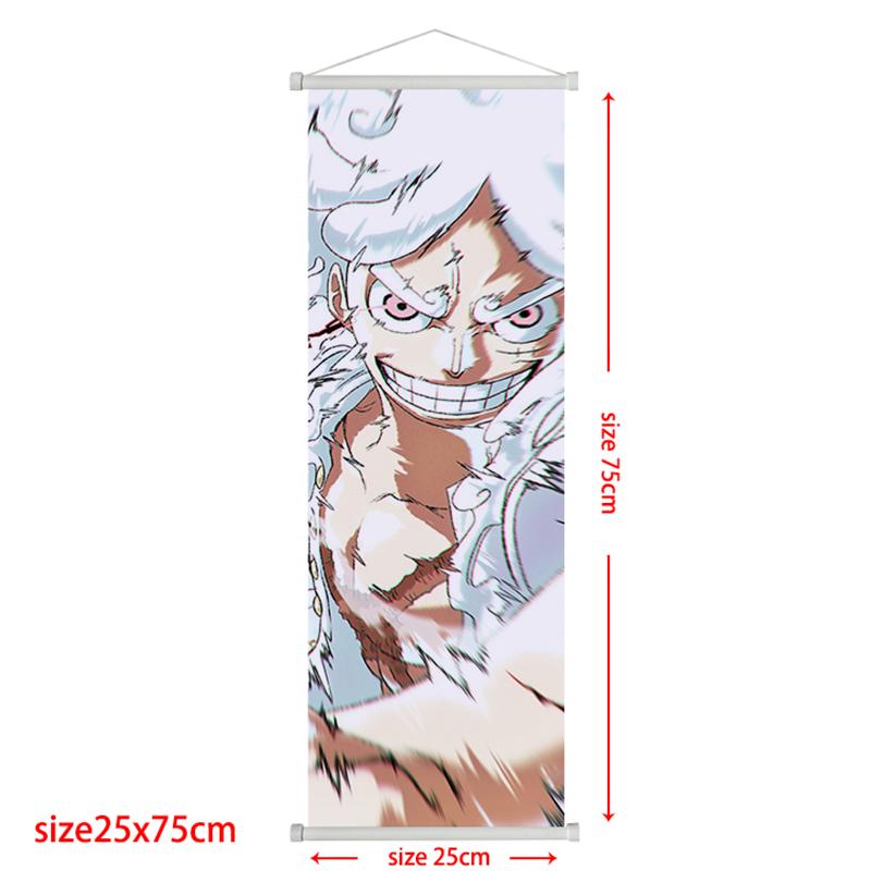 Anime One Piece Scroll Canvas Painting Zoro Sanji Luffy Home Decor Wall Hanging Ace Nami Hancock Poster Wall Art Room Decor