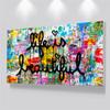 Жизнь прекрасна граффити уличный поп-арт холст картина абстрактный спрей настенный постер с принтом для гостиной украшение дома