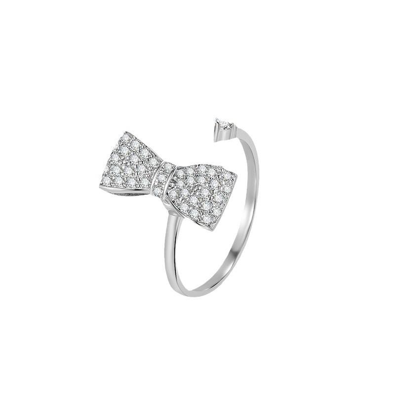 Butterfly Knot Ring for Women, Copper Plated with Real Gold, Electroplated, Rotating, Popular Trendy Stacking Ring