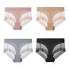 Женские трусики, бесшовные, с высокой талией, из ледяного шелка, с контролем живота, хорошая воздухопроницаемость, сплошной цвет, облегающий тонкий, быстросохнущий, повседневные спортивные трусы, женские трусы