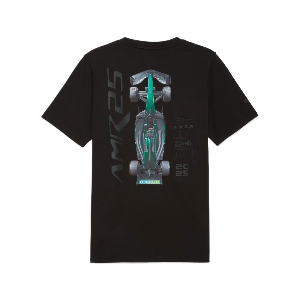 Puma X Aston Martin F1 Удобная Простая Футболка с Круглым Вырезом и Принтом Мужские Футболки 634452-01