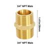 NPT Male Thread Brass Hex Fitting Brass Pipe Fitting Durable Brass Nipple