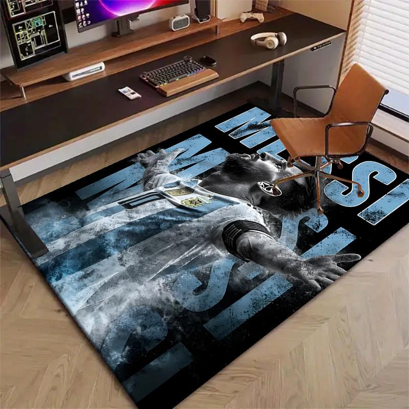 1pc M-Messi6 Design Printed Area Rug Carpet for Bedroom Living Room Home Decor Rugs Mat Non Slip Mat Rug for Bedside