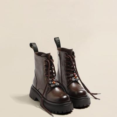 Британские ботинки Мартин женские 2025 новые осенне-зимние бархатные на высокой платформе ботинки-локомотивы короткие ботинки черные ботинки