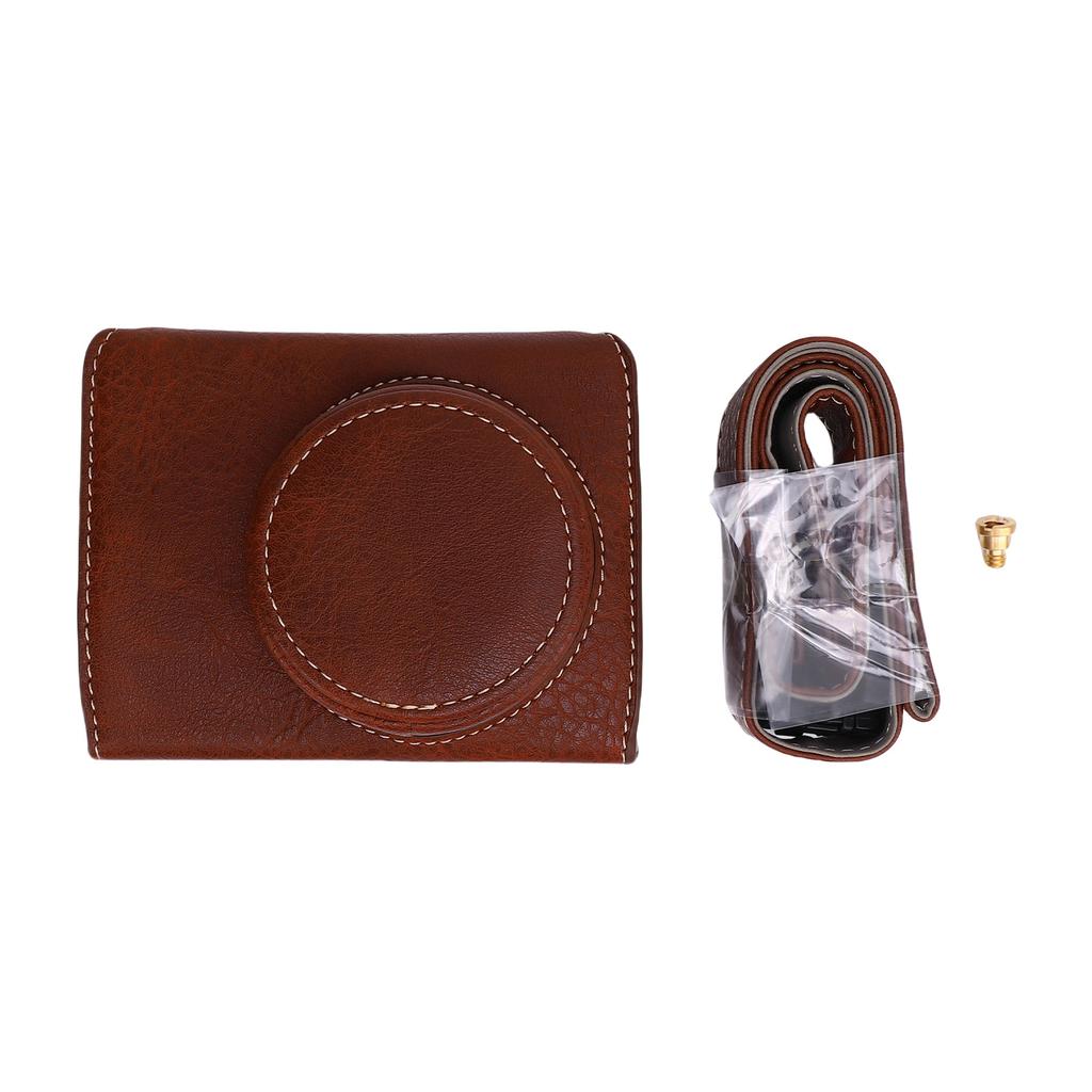 Camera Case for PowerShot V1 PU Leather Protective Cover with Detachable Adjustable Shoulder Strap