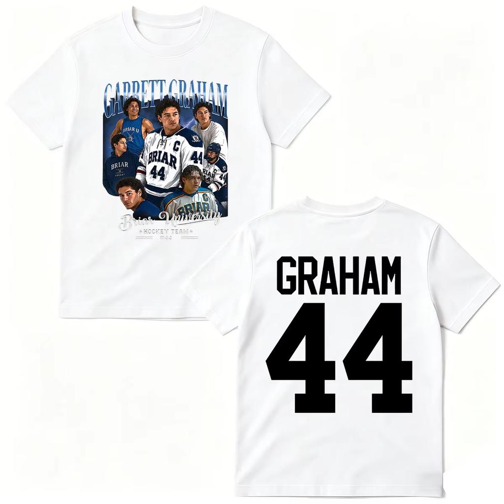 2026 Лето Унисекс Винтажный Топ Модная Футболка Вне Кампуса Garrett Graham 44 Футболки Briar University Хоккейная Футболка Готический Хлопок Оверсайз Футболки