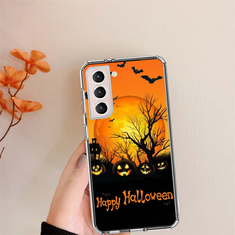 Pumpkin Halloween in Autumn Phone Case For Samsung S24 FE Galaxy S22 Ultra S25 Edge S21 S23 FE S20 Plus Cover Shell Coque Clear